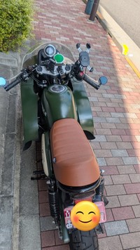 背面から見たブルマのバイク（提供：がるる Out of Baseさん）