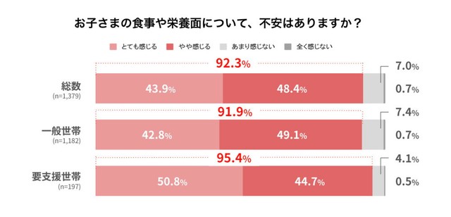 子どもの食事や栄養面についての不安（提供画像）