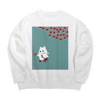 かわいいスウェットも制作・販売しています「キョムノ君　花のおみやげ」（提供：ヨシサキネコム16gさん）