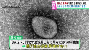 第７波の収束前に新たな変異株で感染拡大の可能性　東北医科薬科大学藤村茂教授