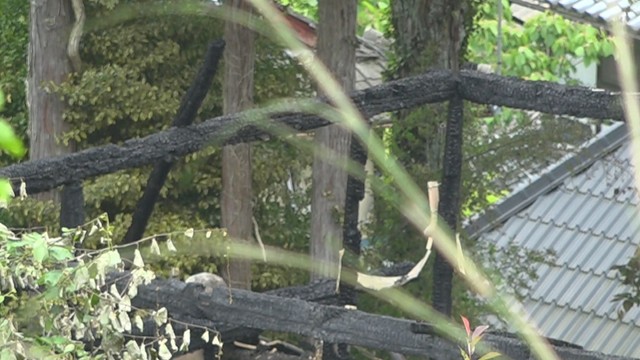 全焼した住宅　岡山・美咲町中垪和