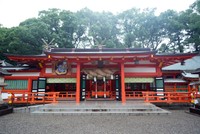 雨に濡れた熊野速玉大社＝和歌山県新宮市、外山俊樹撮影