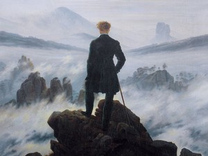 カスパー・ダーヴィト・フリードリヒ「Wanderer above the Sea of Fog, (German:Der Wanderer über dem Nebelmeer ) (1818)（雲海の上の旅人）」