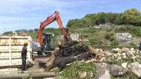 火事があった工務店の資材置き場　香川県東かがわ市水主　2026年5月