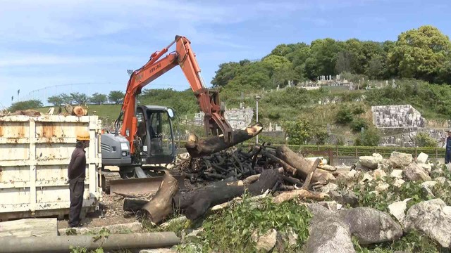 火事があった工務店の資材置き場　香川県東かがわ市水主　2026年5月