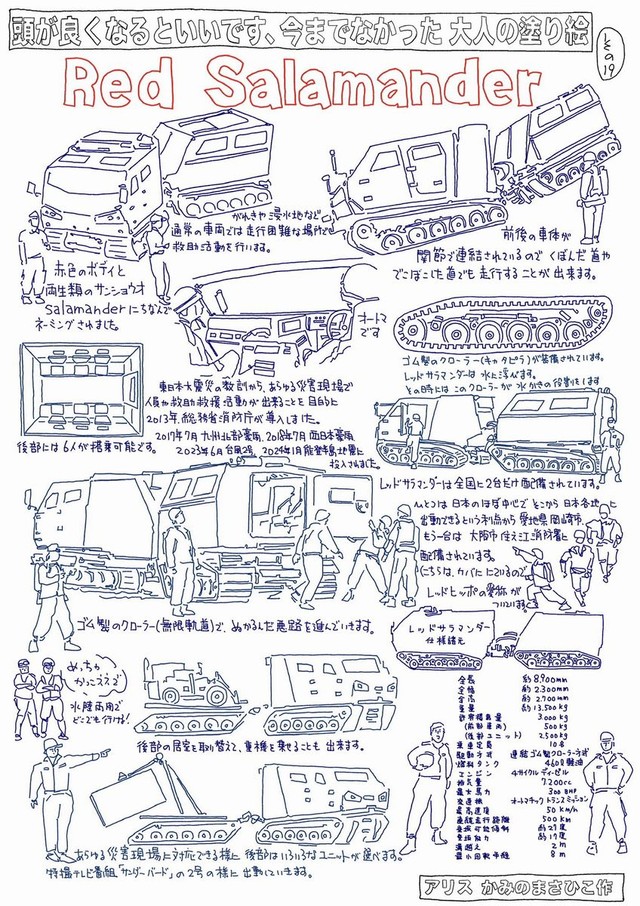 「Red Salamander」の解説付き（画像：かみのまさひこ）