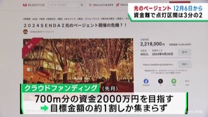 ＳＥＮＤＡＩ光のページェント　例年の２／３の点灯区間で１２月６日から開催