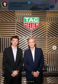 フレデリック・アルノー氏と父でLVMHのCEOベルナール・アルノー氏＝フレデリック・アルノー氏のインスタグラム＠fredericarnaultより