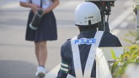 香川県警が通学路で一斉取り締まり（高松市牟礼町牟礼　午前7時半ごろ）