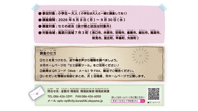 高梁川流域いきもの調査2026　提供：倉敷市