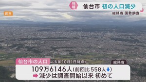 仙台市の人口が調査開始以来初めての減少　国勢調査
