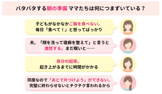 朝の準備がバタバタする理由はそれぞれ異なる（提供画像）