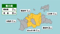 【香川県の新型コロナ感染状況　5月28日】「黄」は1～9人の感染者が確認された市や町