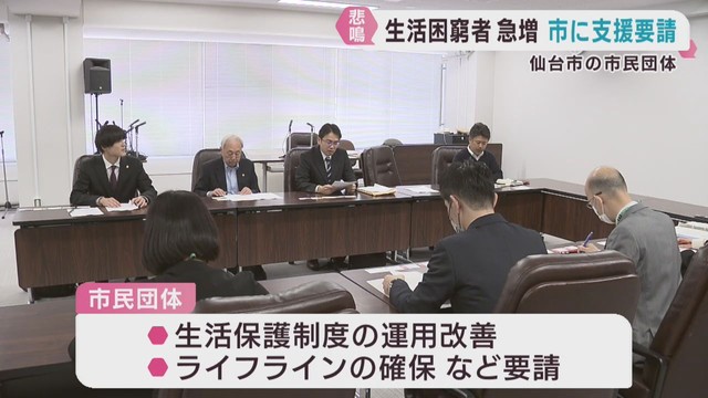 物価高で困窮者が急増　市民団体が仙台市に生活保護制度の改善を求める