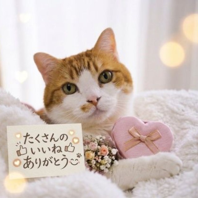 ビフォーアフター姿に多くのいいねが。かわいいハートの飾りと造花とともにDecoくんからのお礼のメッセージ（画像提供：ようめいさん）