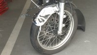 重体の男性高校生が乗っていたオートバイ　岡山南警察署
