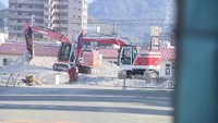 土壌汚染が見つかった工事現場　坂出市入舟町