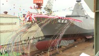 護衛艦「くまの」の進水式　装備などを整え2022年3月に就役予定　岡山・玉野市