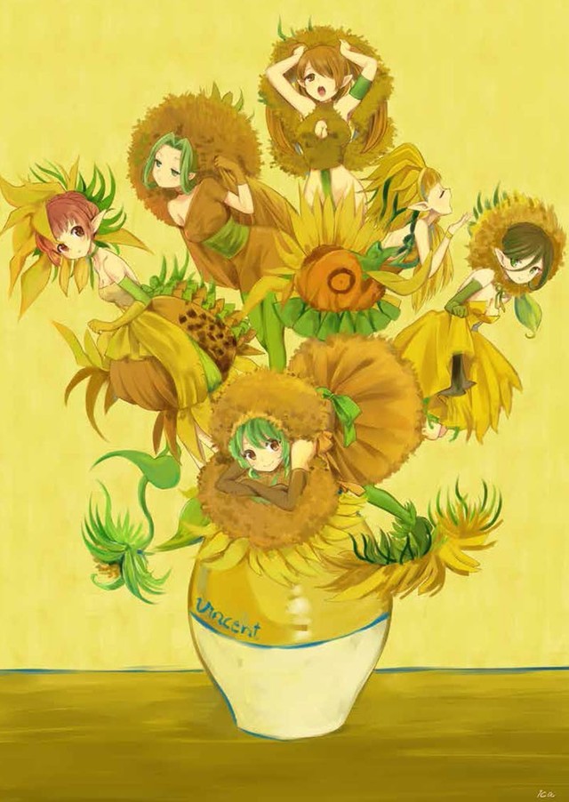 ゴッホ「ひまわり」のアレンジ名画