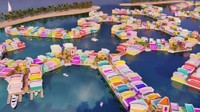 モルディブで進む「浮かぶ都市」計画の完成予想イメージ＝Maldives Floating City提供