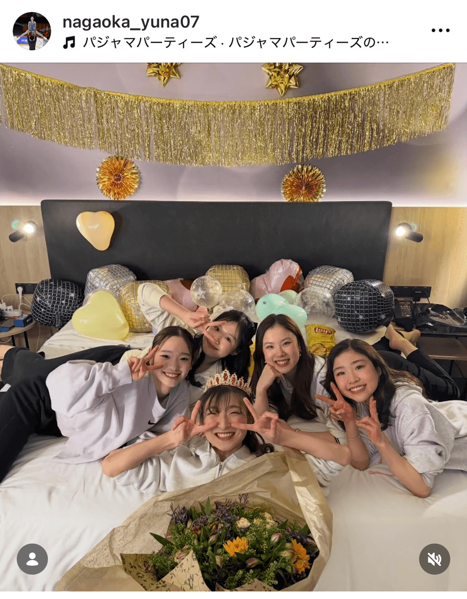 「かおちゃん現役生活お疲れ様パーティー」（長岡柚奈 Yuna Nagaoka (@nagaoka_yuna07)さんのインスタグラムより）