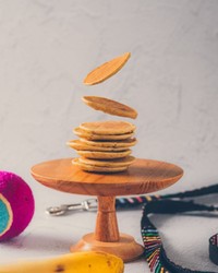 愛犬の誕生日に焼いた、バナナパンケーキ