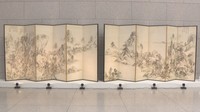 オリジナルを忠実に再現　浦上春琴の代表作「春秋山水図屏風」の複製品が岡山県立美術館に