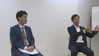 Bリーグ／島田慎二 チェアマン（右）とファイブアローズ／生岡直人 社長（左）　高松市　7日