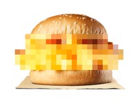 中身は何？SNSで推理合戦となったバーガーキング新商品「ザ・フェイク・バーガー」のモザイク写真（バーガーキング提供）