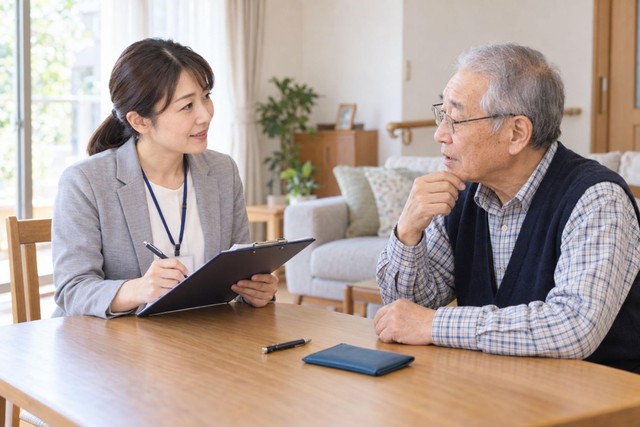 高齢者の生活について相談する様子※画像はイメージです（ponta1414/stock.adobe.com）