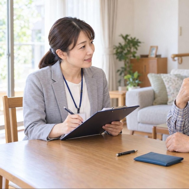 高齢者の生活について相談する様子※画像はイメージです（ponta1414/stock.adobe.com）