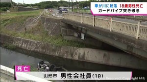 亡くなったのは山形市の１８歳男性　軽乗用車が川に転落　宮城・富谷市