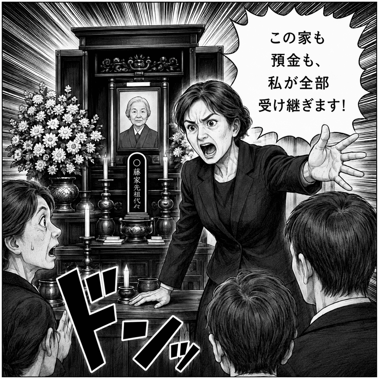 「この家も預金も私が全部受け継ぎます！」と語る姉に…　※画像はAIで作成したイメージです