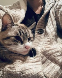 ママに甘えるよもぎちゃん