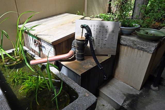 中村軒の敷地内には、和菓子にも蕎麦にも重要なおいしい井戸水があります