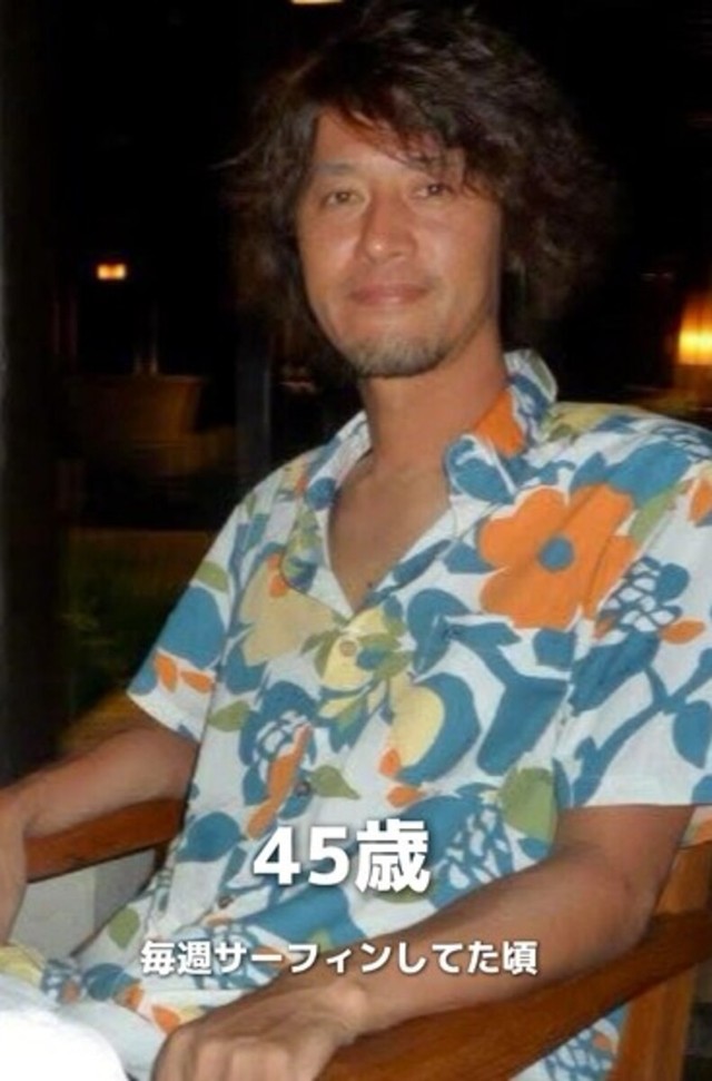 45歳の頃 毎週サーフィンを楽しんでいた／BOBさん（@bob_lakesidehome）提供