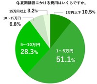 夏期講習にかける費用（提供画像）