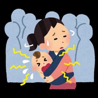 人が多い場所での赤ちゃんの泣き声、気を使います…