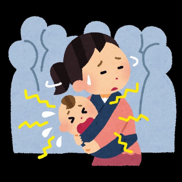 人が多い場所での赤ちゃんの泣き声、気を使います…