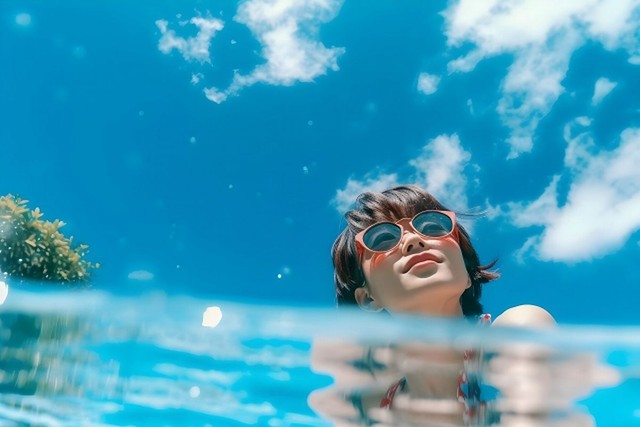 水の中でも汗をかく