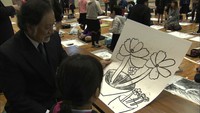 日本画家が小学校で絵画教室  香川・坂出市