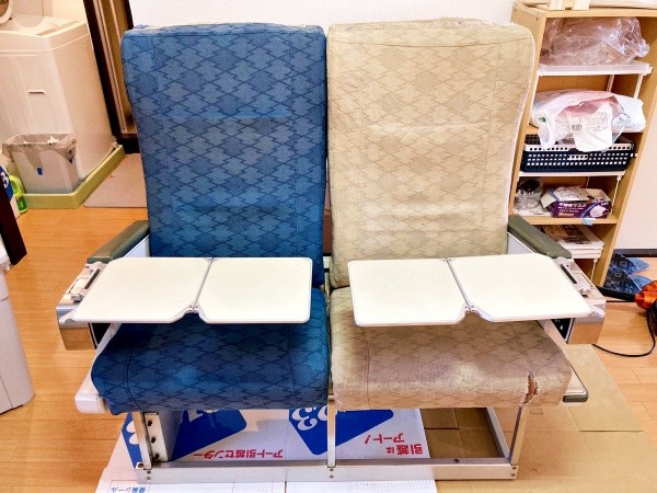 室内に飛行機内のインテリアを再現。アッパーデッキのシート（画像提供：グロジー2ndさん）