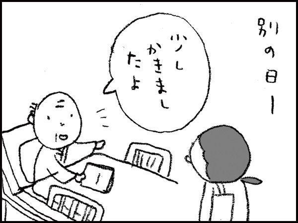 別の日「少しかきましたよ」