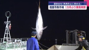 不適切取引で使用停止　塩釜市魚市場が１カ月ぶりに業務再開