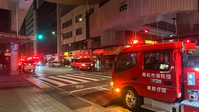 火事の現場　高松市南新町