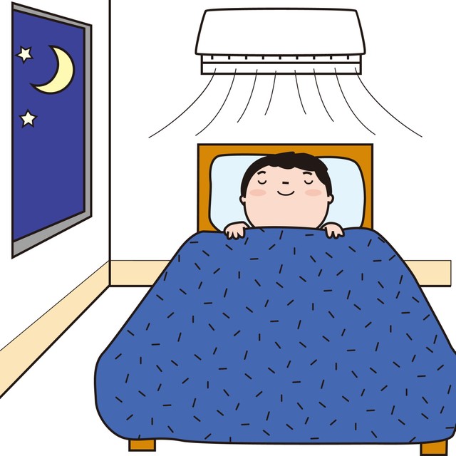 就寝中のエアコンは半数以上の人が「つけっぱなし」　※画像はイメージです（illustAC）