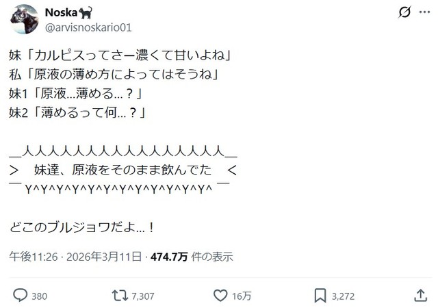 NoskaさんのXのポスト ※NoskaさんのXより抜粋