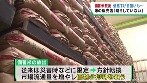 政府が備蓄米２１万トン放出　価格引き下げには疑問の声も