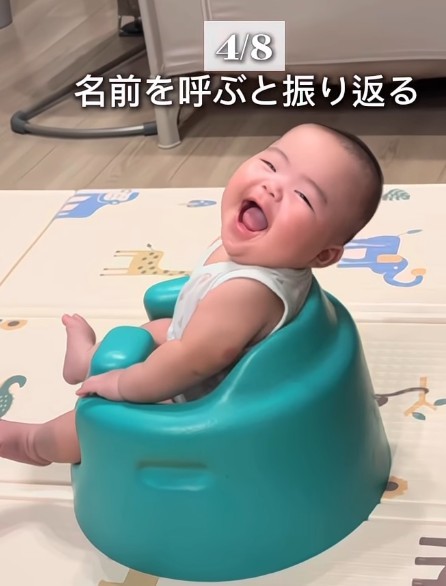 名前を呼ぶと振り返ってニコッ！（提供：＠sana_maternity_さん）
