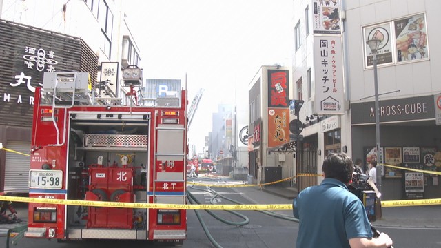 JR岡山駅前の雑居ビルで火事　午後2時44分に鎮火　岡山市